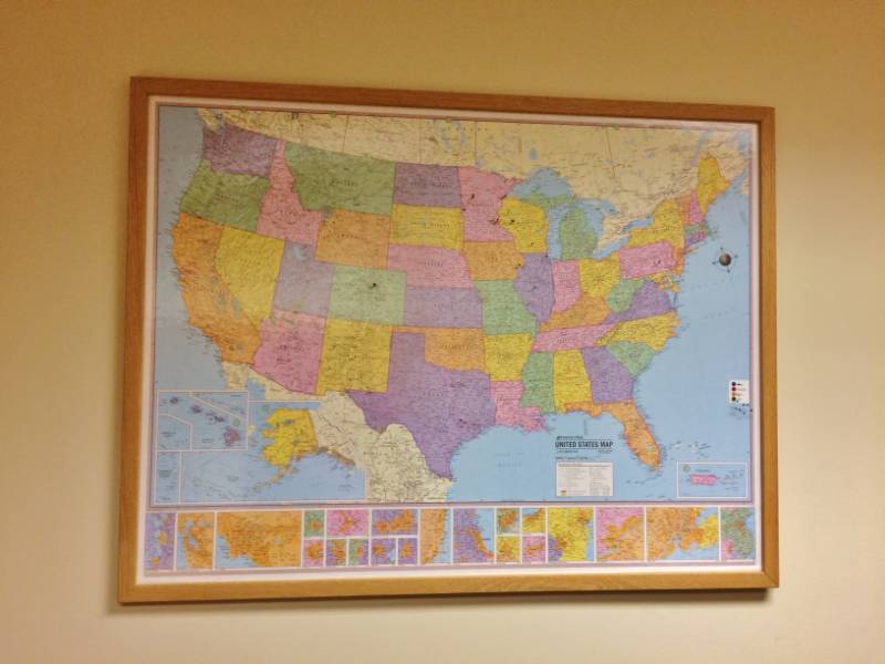 Hammond US United States American Large Wall Map - Pin the places you have been - Excellent Condition&nbsp