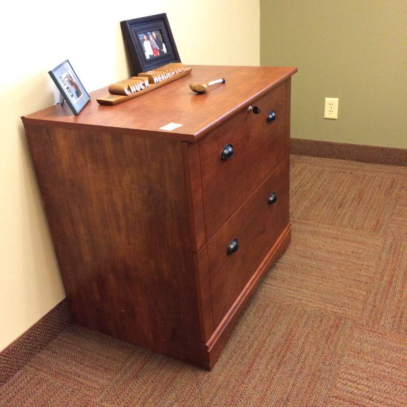 Gorgeous New Never Used 2 Drawer Lateral Filing cabinet Small Credenza - Only Flaw Found - Has dime size chip at back corner otherwise new condition