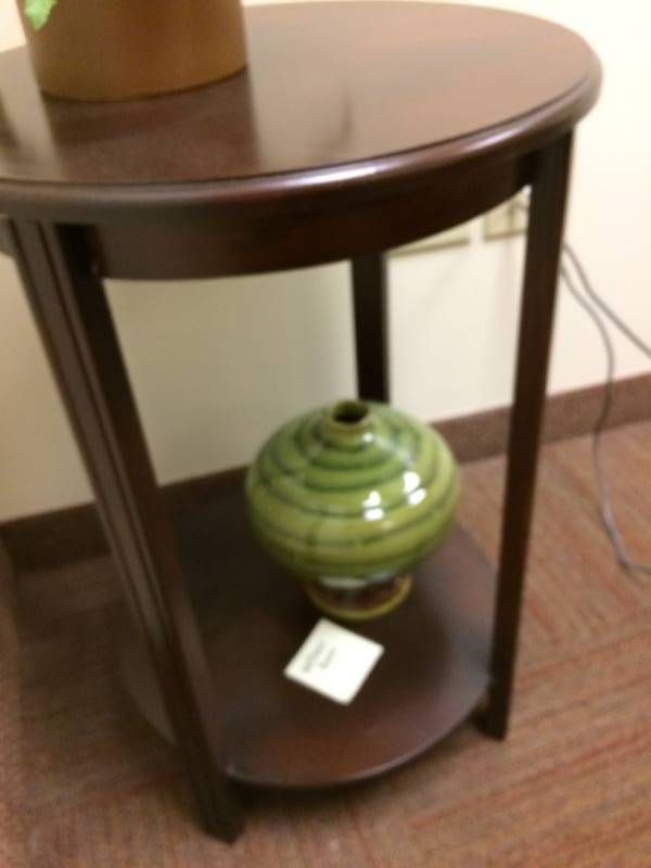 Zen Room Beautiful 2 Tier Wood Curio Table - Great Condition Contents not included