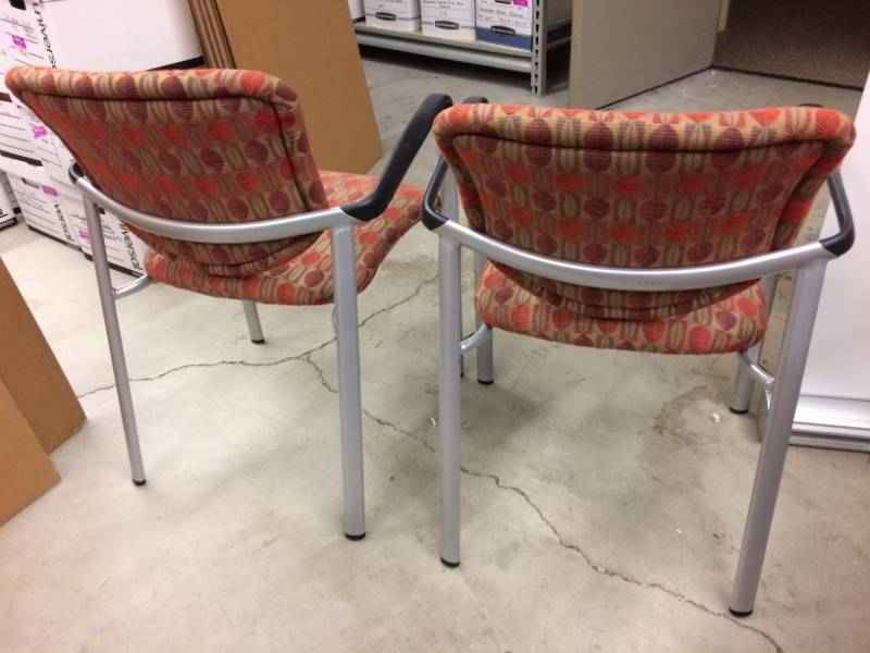 MSRP $700 Each High Quality Pair OFS HB Upholstered Back &amp Seat Guest Chairs 300lb Capacity - Like New Condition