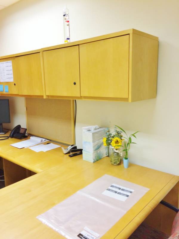 WOW High Quality National Office Furniture Executive Office Suite U Shape With Pedestal Workstation - Upper Cabinets Included - All contents, Chairs &amp Steel Under Counter Filing Cabinet Not Included - Like New Condition&nbsp&nbsp