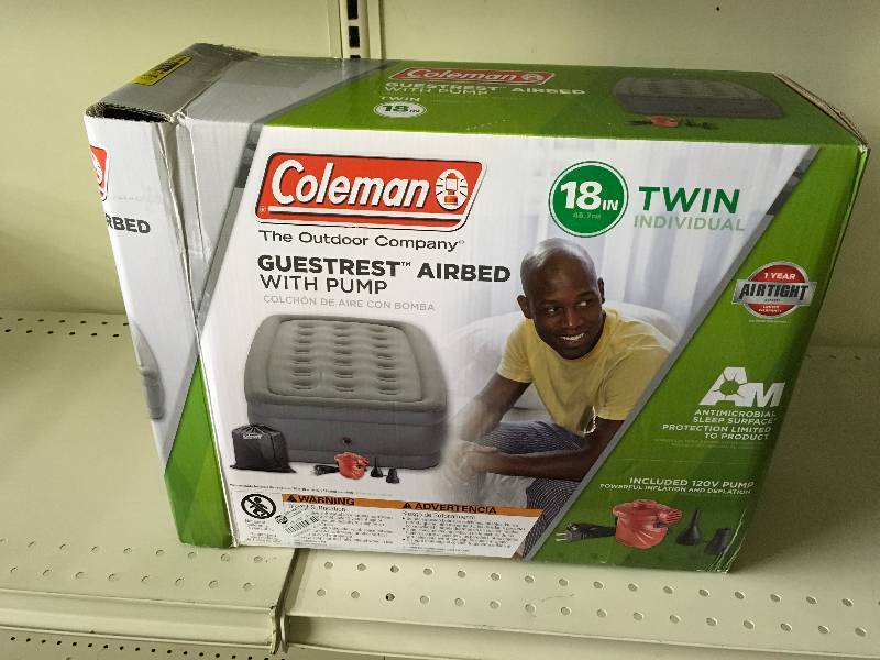lot 372 image: Coleman Twin 18in. Airbed W Air Pump