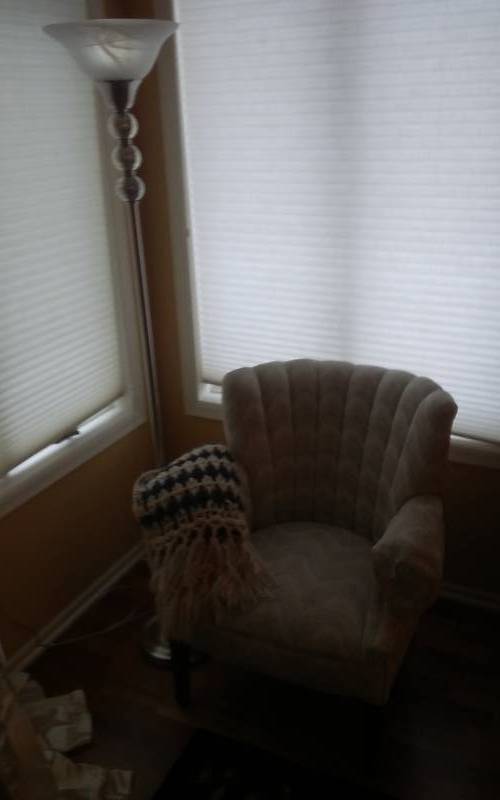 Upholstered Chair Floor Lamp Throw White Bear Lake