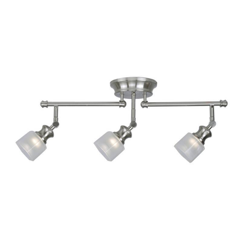lot 228 image: allen  roth 3-Light 23.87-in Brushed Nickel Fixed Track Light Kit