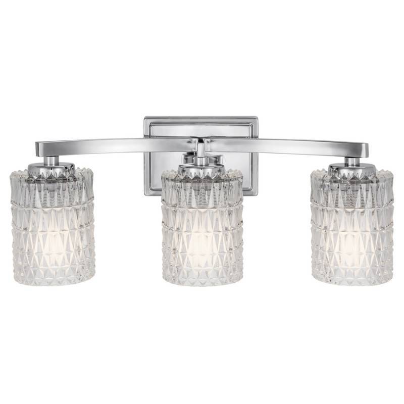 lot 231 image: allen  roth Flynn 3-Light 20-in Polished chrome Cylinder Vanity Light LWS19761G1