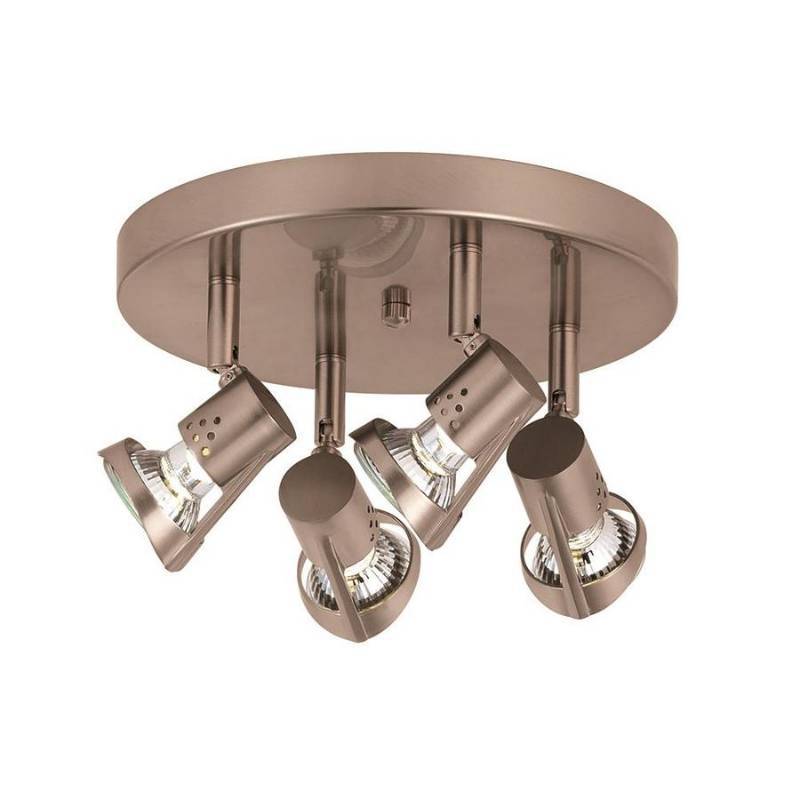 lot 237 image: Portfolio Sparta 4-Light 9-in Brushed Steel Dimmable Flush-Mount Fixed Track Light Kit