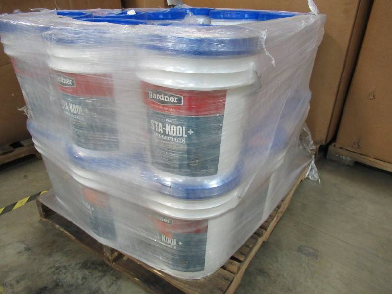 lot 210 image: 20 Containers of Gardner 5 gal. Sta-Kool Pro White Roof Coating. SK-7805.