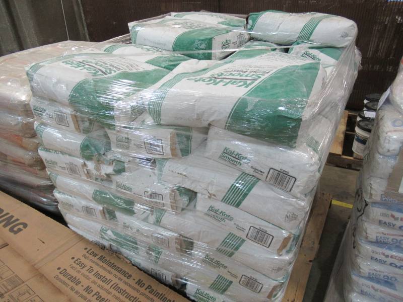 lot 215 image: Approximately 60 Bags of Gold Bond Kal-Kote 50-lb Bag Finishing Plaster, Model 50002660