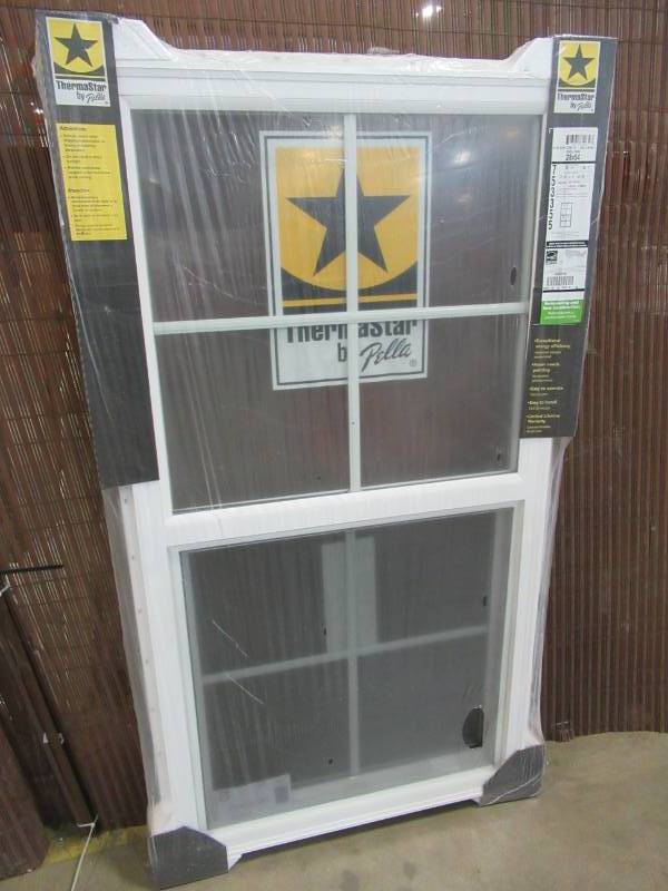 lot 270 image: NEW - ThermaStar by Pella Vinyl New Construction White Exterior Single Hung Window (Rough Opening 28-in x 54-in Actual 27.5-in x 53.5-in)