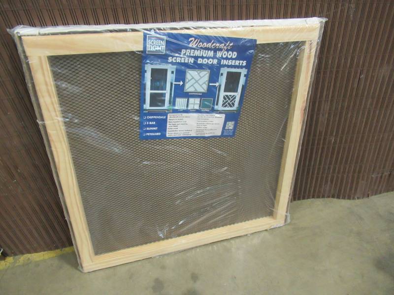 lot 279 image: NEW - Woodcraft Unfinished Pet Guard Screen Door Insert. 30 X 30 Made to fit Woodcraft 36 Screen Doors