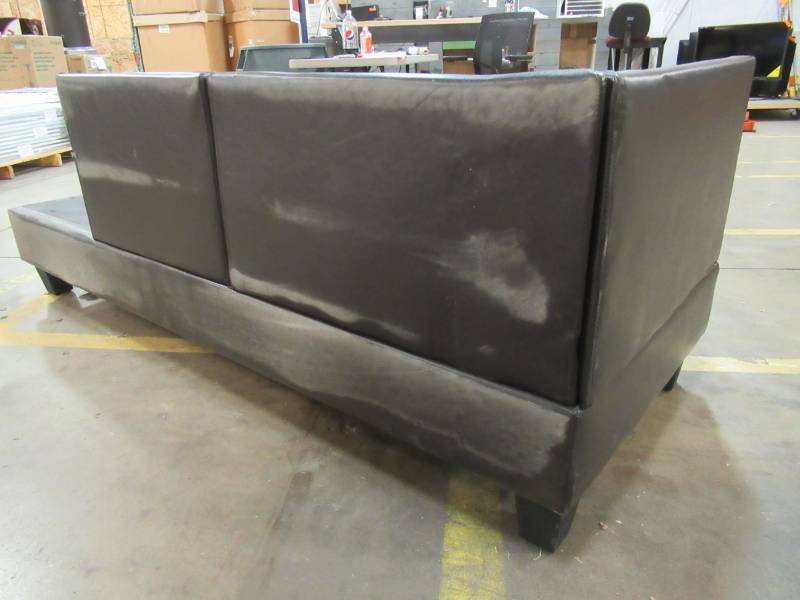 lot 106 image: Dark Brown Chaise Sofa Base - Missing Cushions.