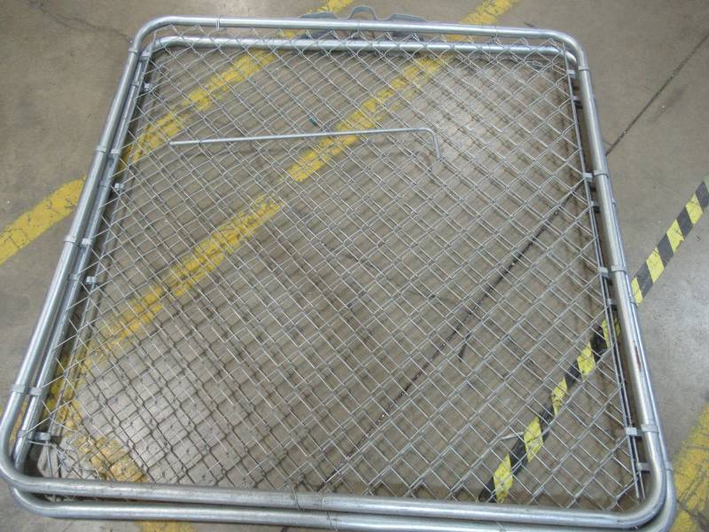lot 83 image: Yardgard 9-12 ft. W x 5 ft. H Metal Steel Drive-Through Chain Link Fence Gate (2-Panels)
