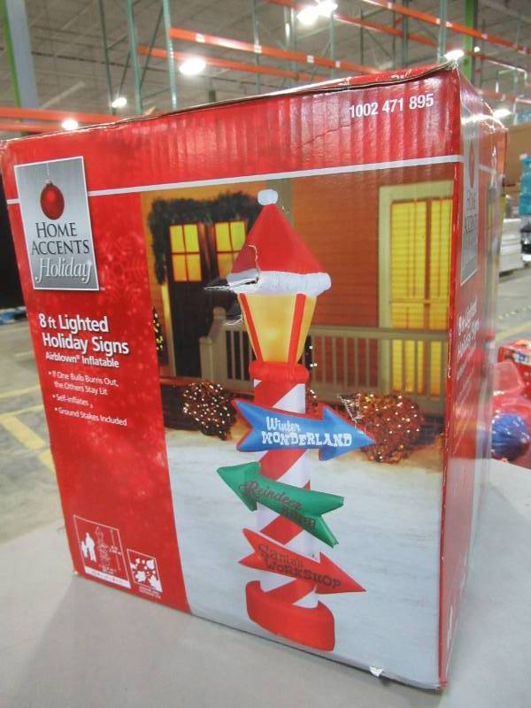 lot 8 image: Home Accents Holiday 8 ft. Inflatable Stacking Signs Airblown, Model 88594