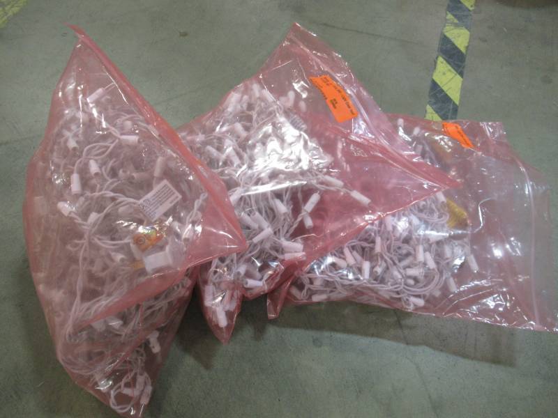 lot 57 image: 3 Bags of 300 CT. White Mini Lights With White Wire.