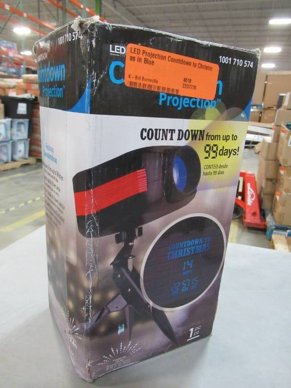lot 60 image: Lightshow LED Projection Countdown to Christmas in Blue, Model 12666