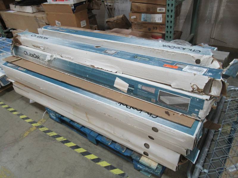 lot 76 image: Pallet of 35 Cases of ChoiceDek (Common 2-in X 4-in x 6-ft Actual 1.47-in x 3.41-in x 6-ft) 3-Pack Beach House Gray Composite Deck Handrail 1000309