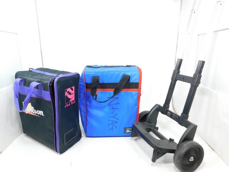 lot 46 image: Two Insulated Totes & A Tote Cart On Wheels