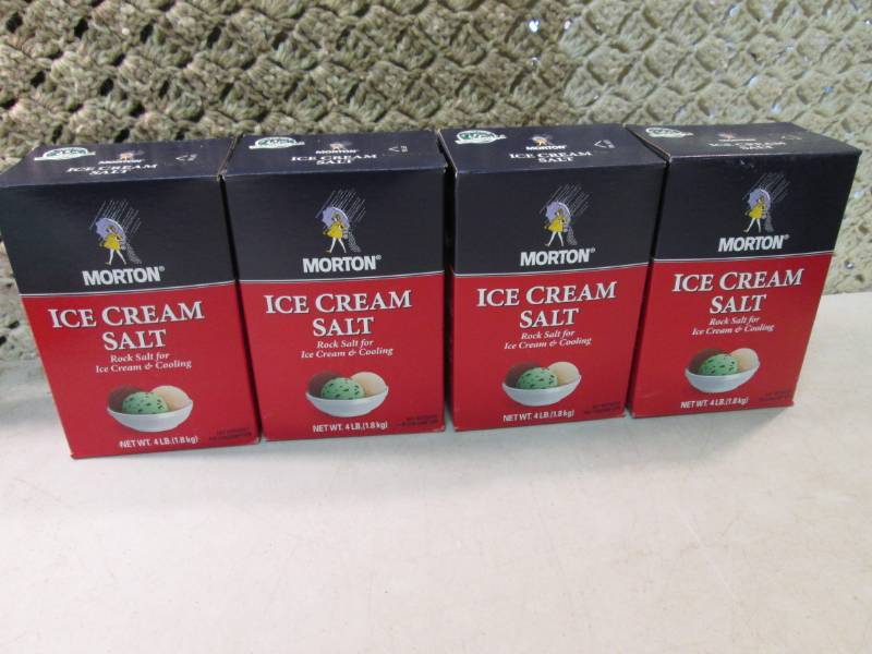 4 - 4 Pound Boxes of Ice Cream Salt...