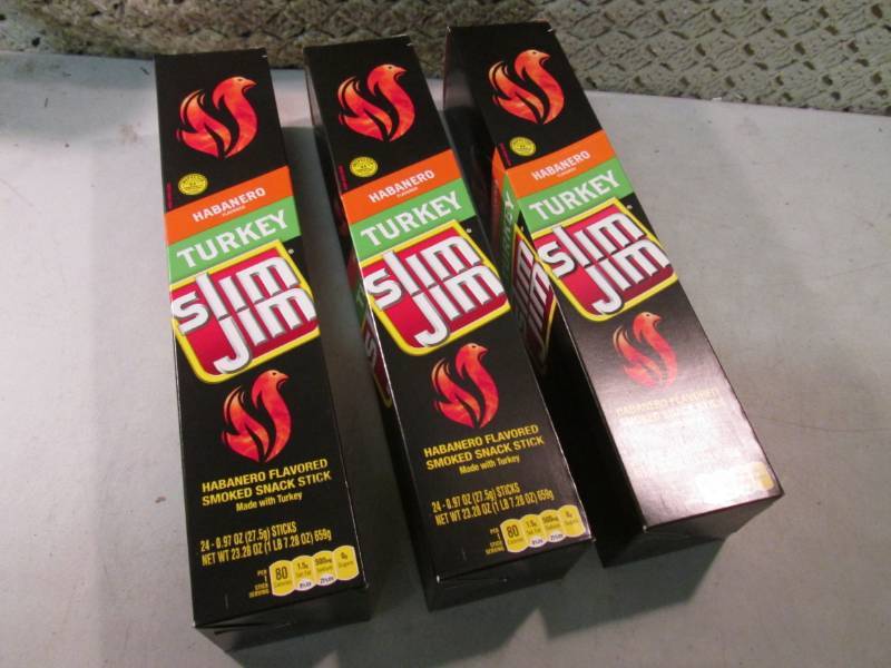 3 Boxes of 24 each Slim Jim Snack S...