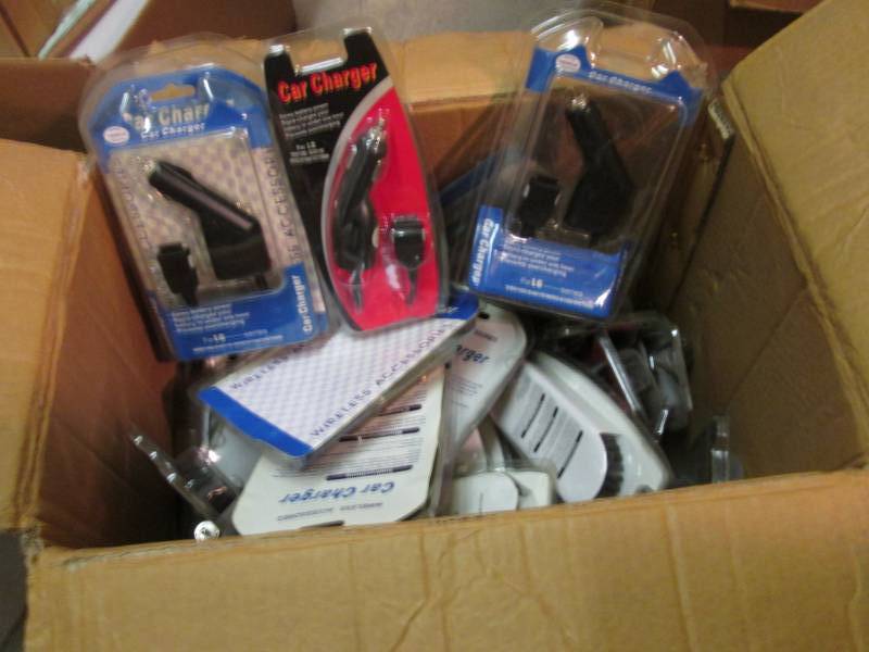 Box Full of Misc Car Chargers  A-1...