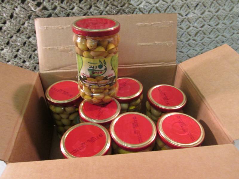 8 Jars of Natural Whole Green Olive...