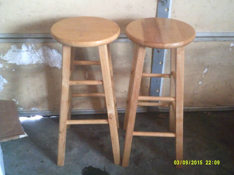 2 WOODEN BAR STOOLS