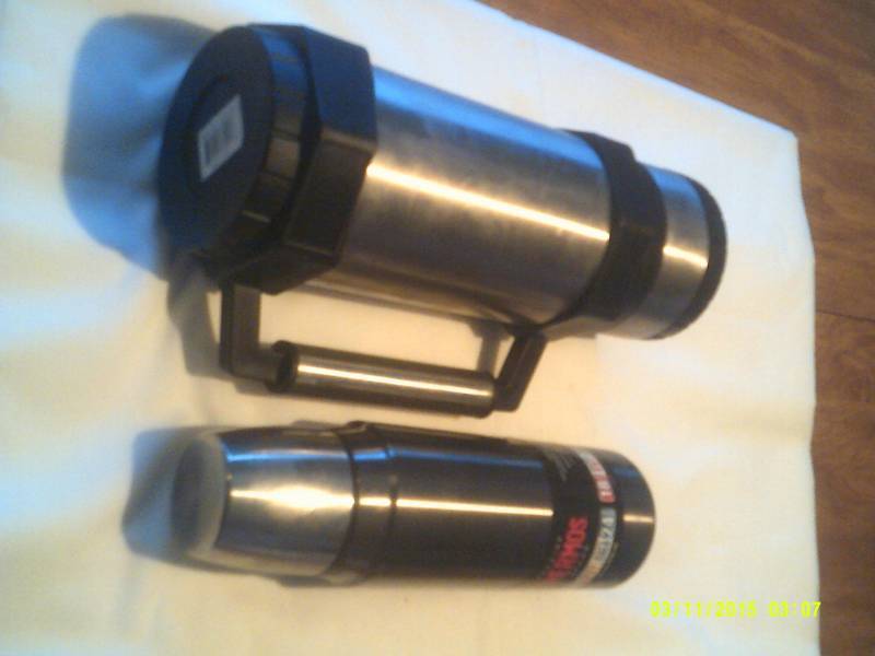 2 STAINLESS THERMOSES