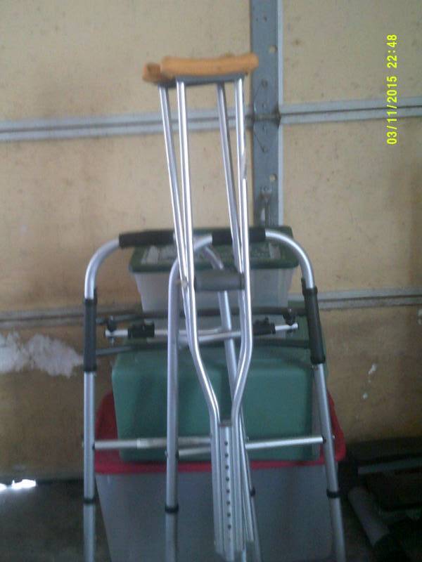 CRUTCHES AND A WALKER