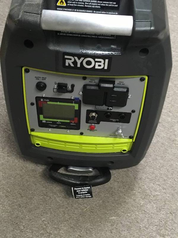 lot 24 image: Ryobi RYI2300BTA 2300W Bluetooth Inverter Generator Add oil before star good cond.