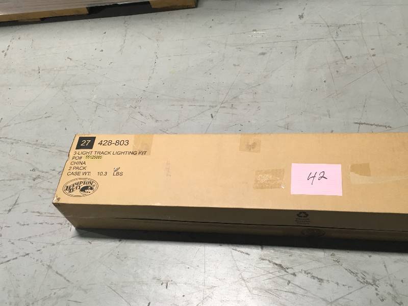 lot 42 image: Hampton Bay 3 Light Halogen Track Lighting Kit SKU # 428-803 White CASE 2 PACK not used