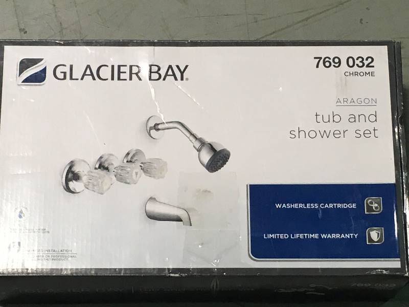 Glacier Bay Aragon 3-Handle 1-Spray outlets Tub and Shower Faucet in Chrome