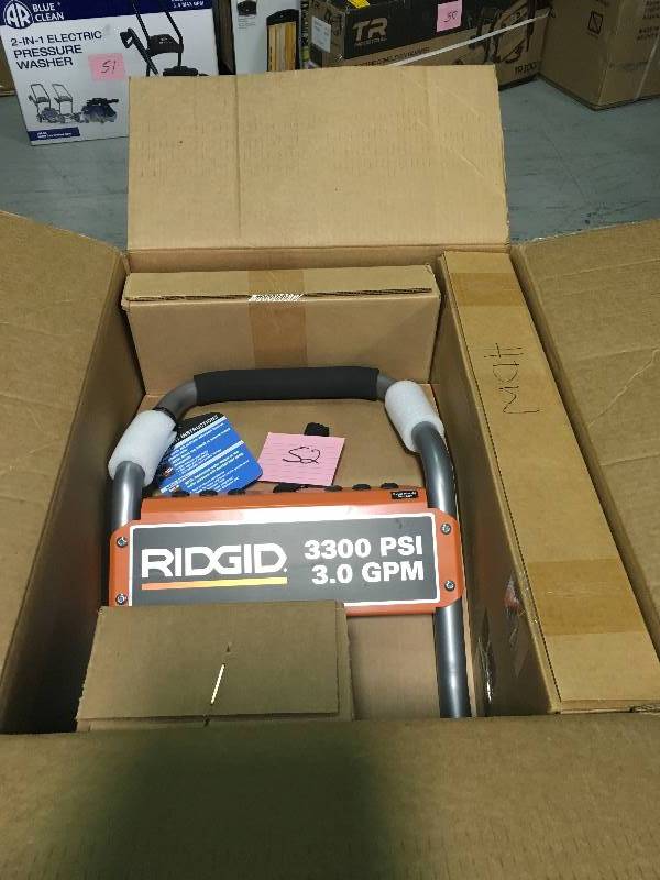 lot 52 image: Ridgid RD80945 Subaru Engine Gas Pressure Washer 3,300-PSI 3.0-GPM Cat  not used