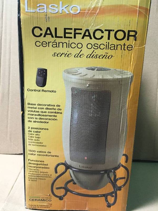 lot 61 image: Lasko 6435 1500-Watt Oscillating Ceramic Electric Portable Heater Remote Control  in good working condition