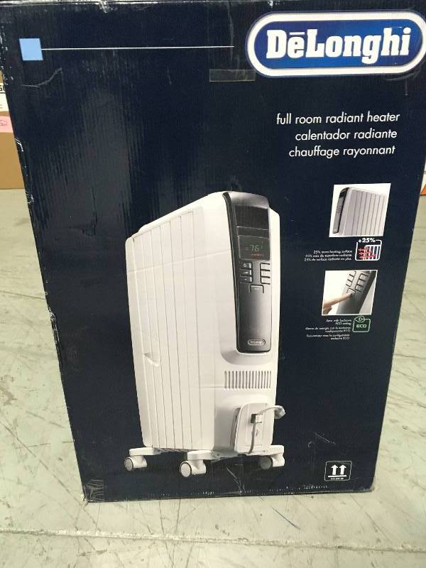 lot 82 image: DeLonghi TRD40615E Radiant Heater WhiteBlack  in good working condition