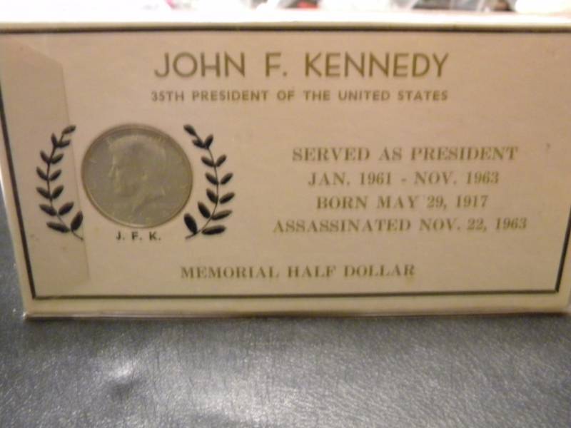1964 D Kennedy Silver Half Dollar on Memorial Card