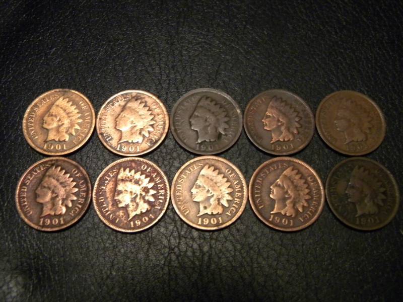 10 Indian Head Pennies