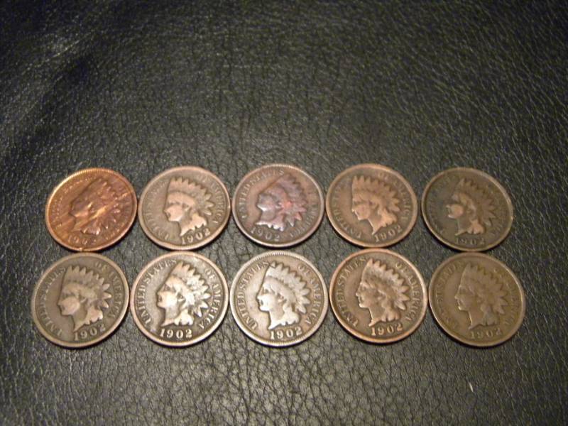 10 Indian Head Pennies