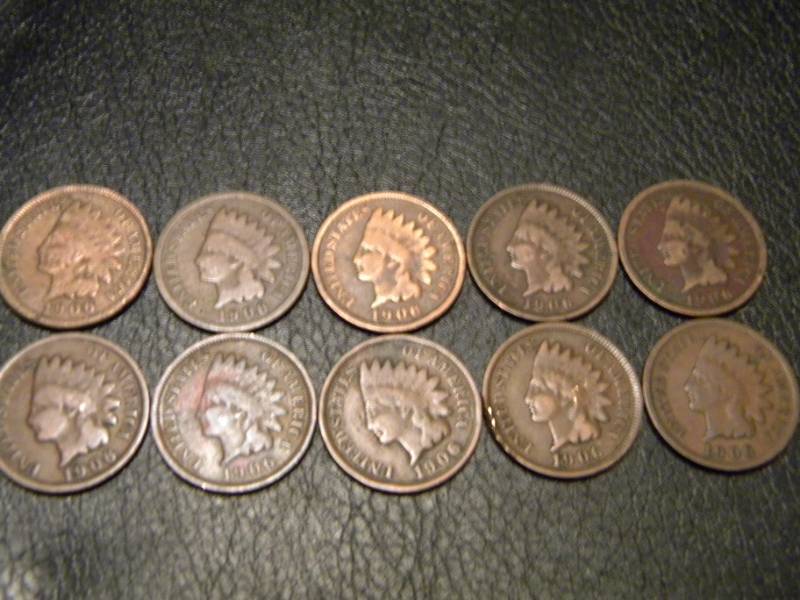 10 Indian Head Pennies