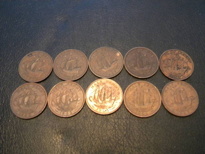 British Coins - 10 Half Penny