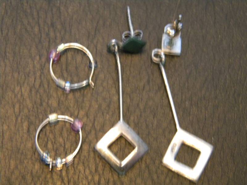 2 Pairs of Sterling Silver Earrings