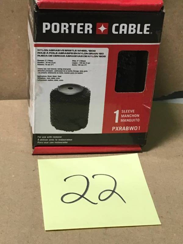 lot 22 image: Porter Cable PXRABW01 Restorer Nylon Abrasive Bristle Wheel not used