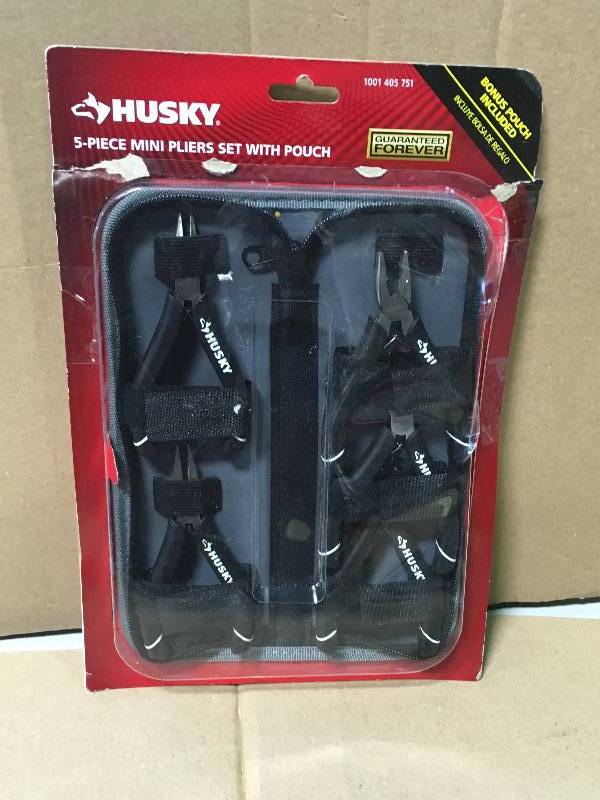 lot 39 image: Husky 5 PC Mini Pliers Set not used