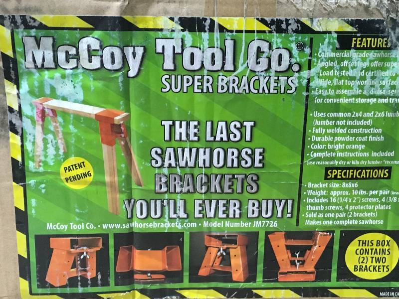 lot 58 image: Super Steel Super Steel Sawhorse Brackets not used