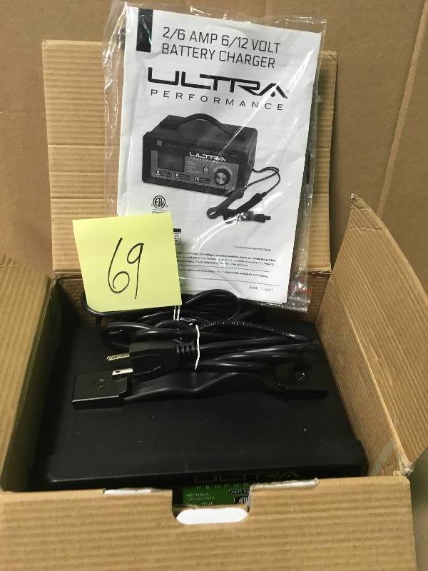 lot 69 image: Ultra Performance 26 Amp 612-Volt Manual Battery Charger in like new condition