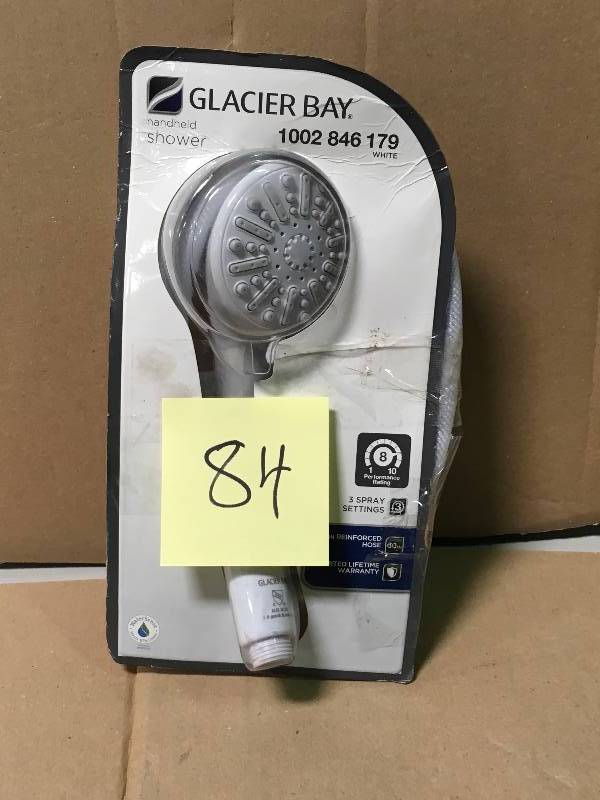 lot 84 image: Glacier Bay 3-Spray Hand Shower in White not used