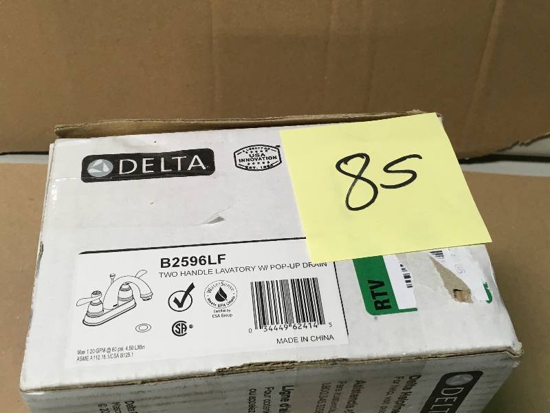 lot 85 image: Delta Windemere 4 in. Centerset 2-Handle Bathroom Faucet with Metal Drain Assembly in Chrome not used