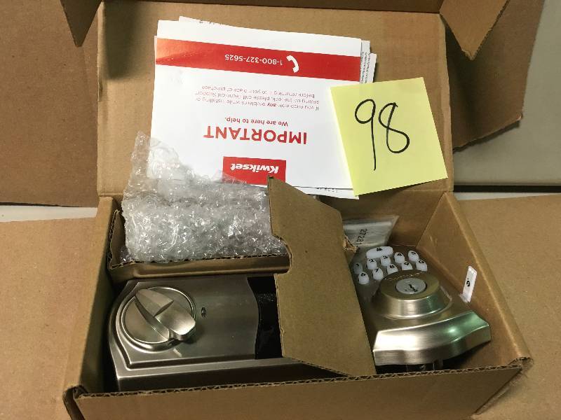 lot 98 image: Kwikset 99130-002 Satin Nickel SmartCode Deadbolt