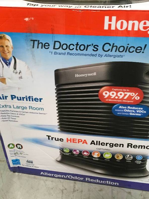 lot 99 image: Honeywell True HEPA 310 sq. ft. Allergen Remover Air Purifier not used