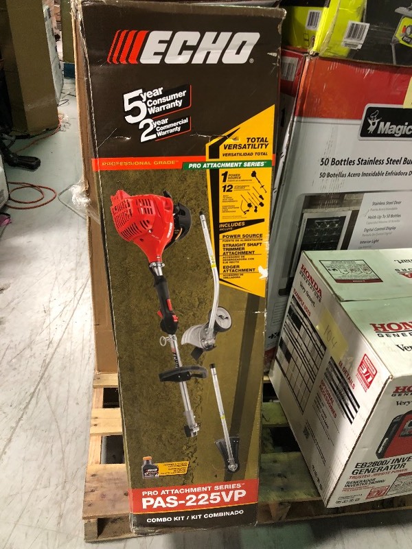 lot 105 image: ECHO 21.2cc Gas 2-Stroke Cycle PAS Straight Shaft Trimmer and Edger Kit not used