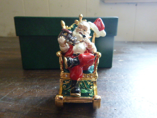 Department 56 Santa in Rocking Chair Jeweled Box